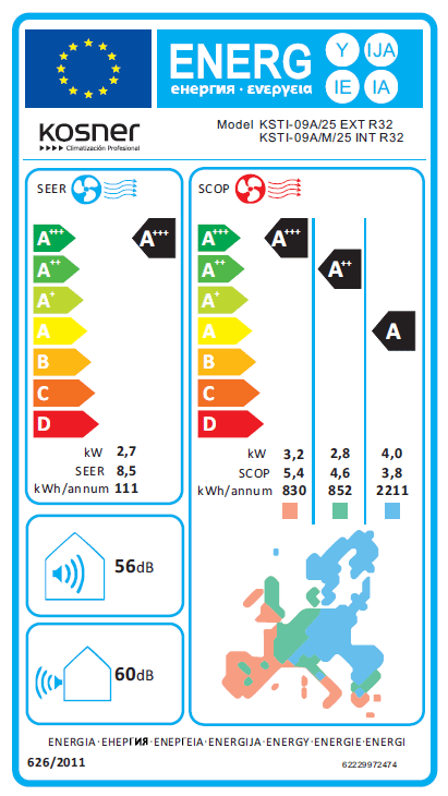 etiqueta energetica aire acondicionado